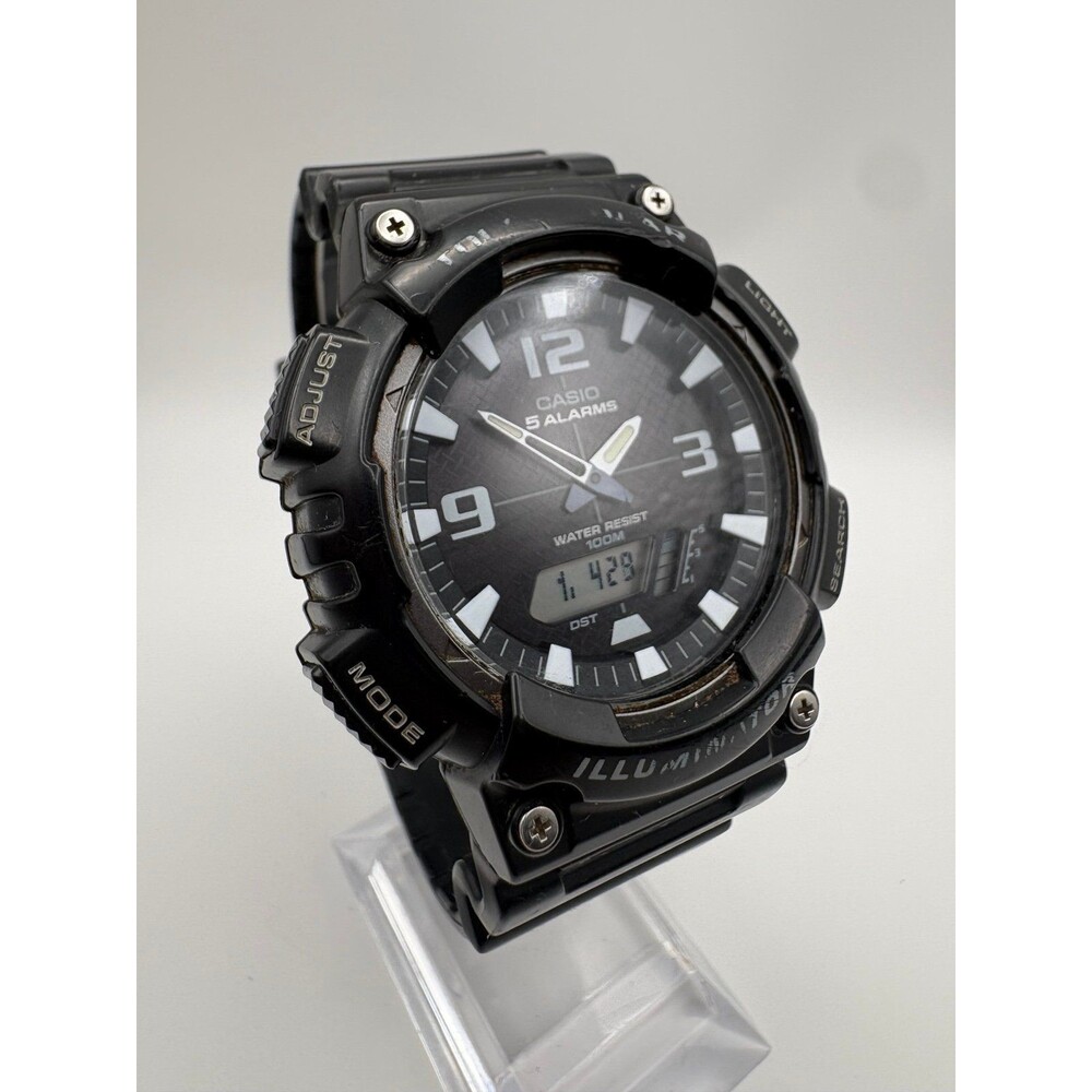 Casio Tough Solar Watch AQ-S810W 5208 Black Ana-Digi 100M Illuminator Works